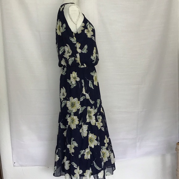 NWT - ROBBIE BEE WOMEN CLASSIC ROYAL BLUE AND FLORAL MAXI DRESS SIZE 12 - Picture 5 of 9